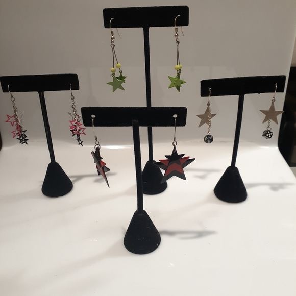 4 Set of Star Dangle Earrings - Picture 1 of 3